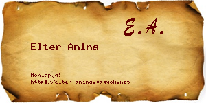 Elter Anina névjegykártya